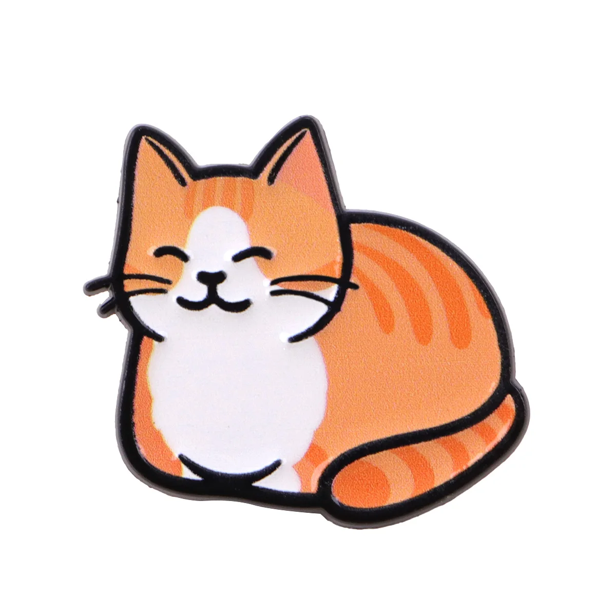 Przypinka z kotem - emaliowana broszka kawaii Imitacja rodowana