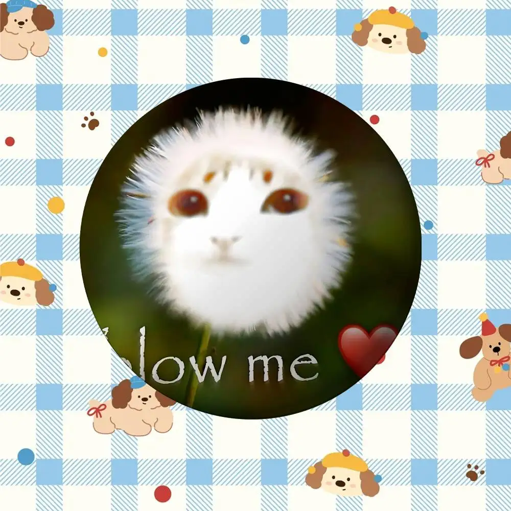 Przypinka z kotem mem kawaii broszka Czerwonobrązowy