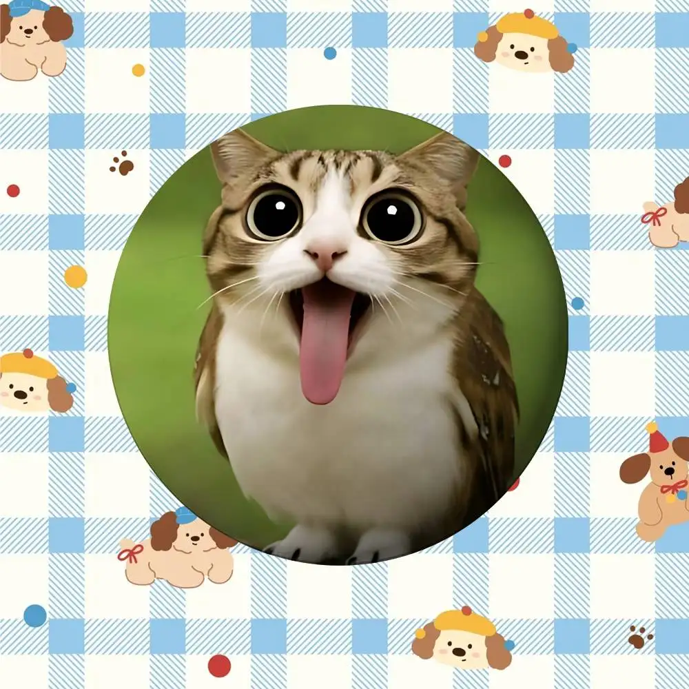 Przypinka z kotem mem kawaii broszka Fioletowy