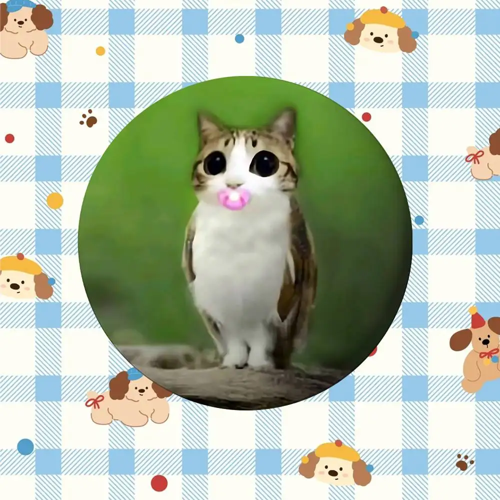 Przypinka z kotem mem kawaii broszka Krimsonowy
