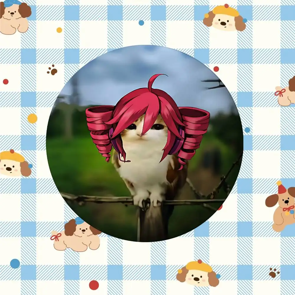 Przypinka z kotem mem kawaii broszka Wielokolorowy
