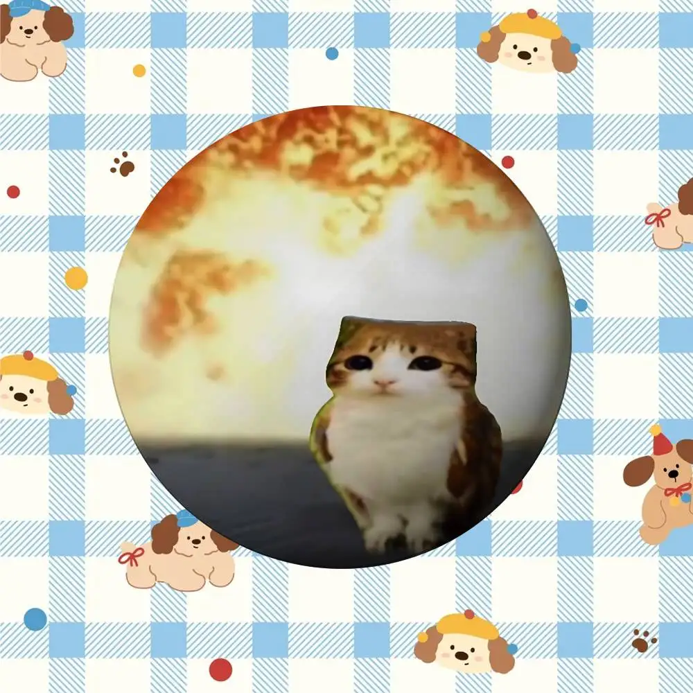 Przypinka z kotem mem kawaii broszka Zielony
