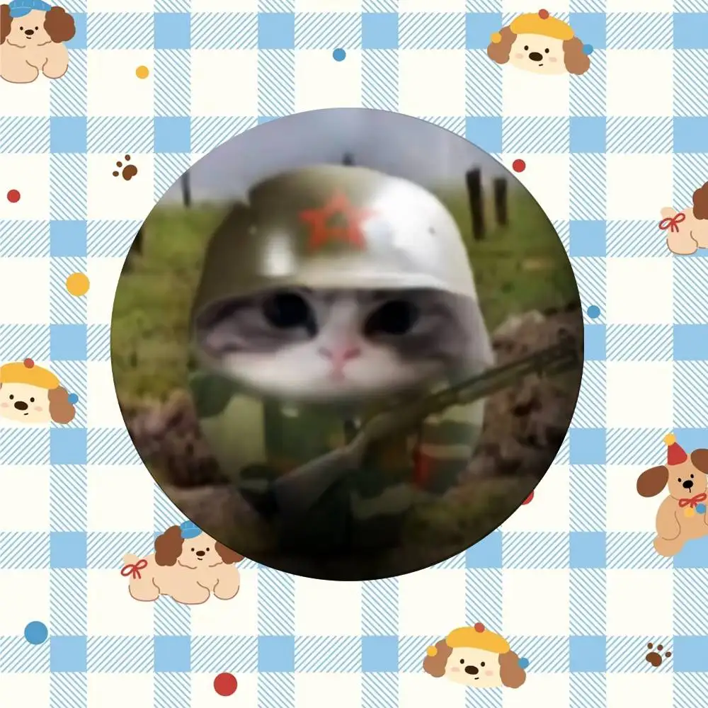 Przypinka z kotem mem kawaii broszka Złoto