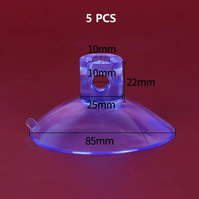 Przyssawki PVC z podwójnym otworem - 5 szt. Jasny