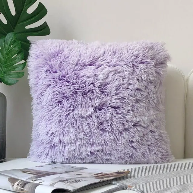Puszysta poszewka na poduszkę ze sztucznego futra 43x43 cm Inne