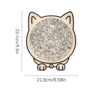 Puzzle w kształcie kota 135 elementów kolory Morandi Khaki