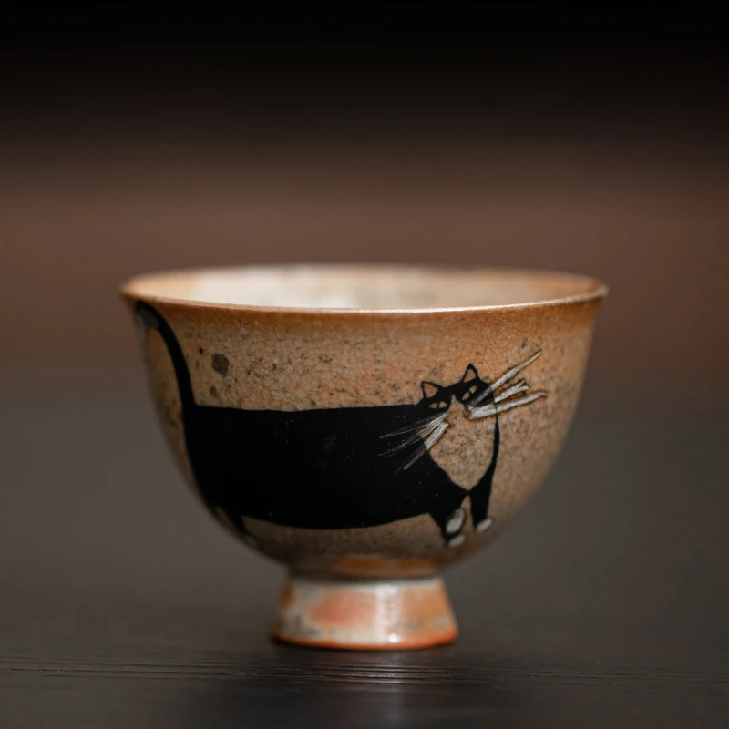 Ręcznie robiona ceramiczna filiżanka do herbaty Shino — styl Kung Fu Jasnozielony