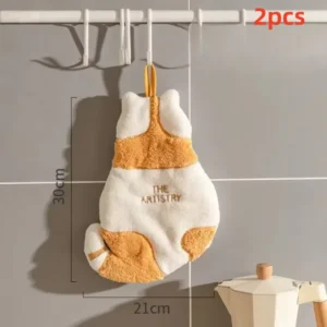 Ręcznik kuchenny z kotkiem do zawieszenia Biały