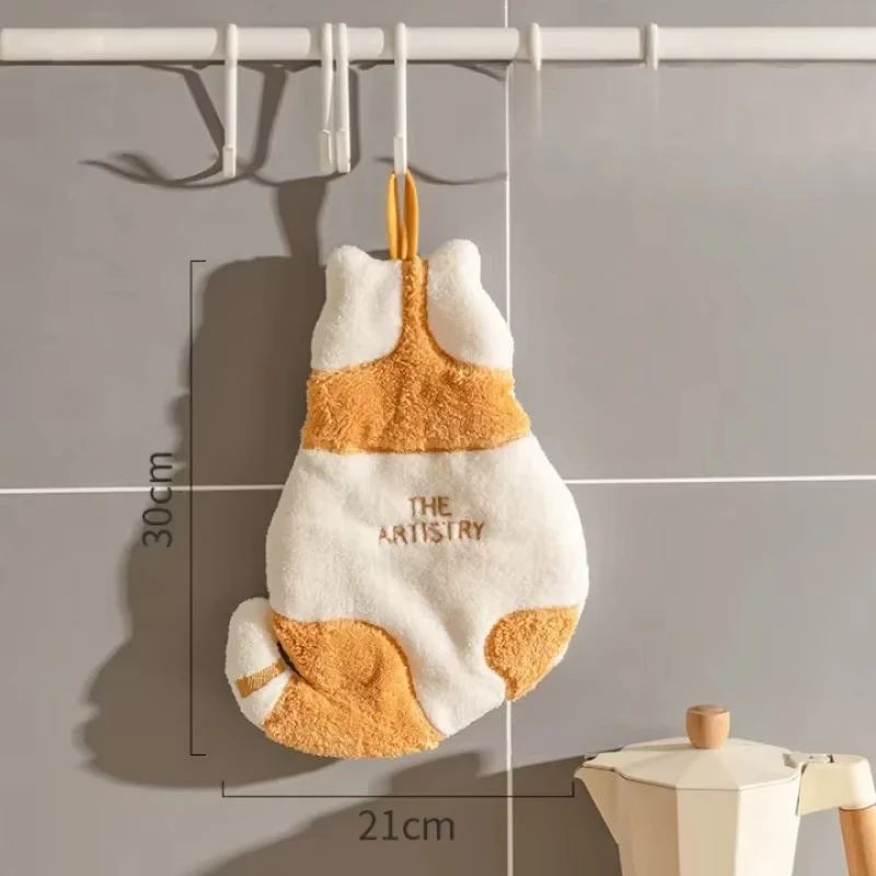 Ręcznik kuchenny z kotkiem do zawieszenia Pomarańczowy