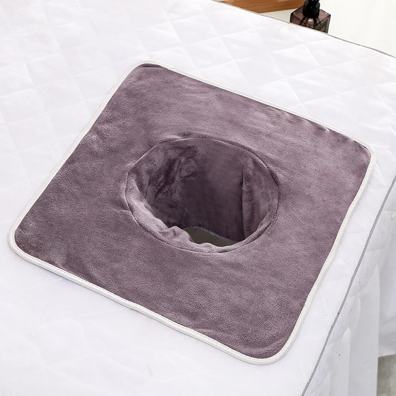 Ręcznik SPA z otworem velvet 35x35cm do masażu twarzy frotka Czerwony