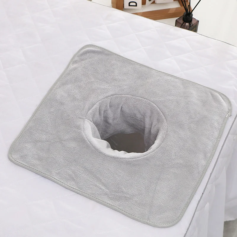 Ręcznik SPA z otworem velvet 35x35cm do masażu twarzy frotka Fioletowy