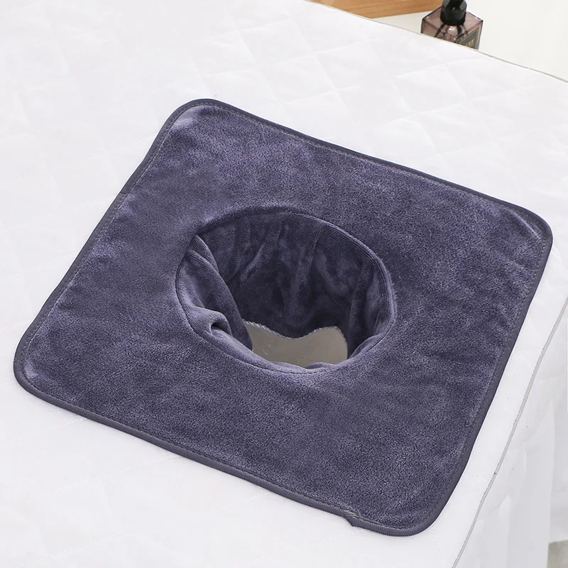 Ręcznik SPA z otworem velvet 35x35cm do masażu twarzy frotka Różowy