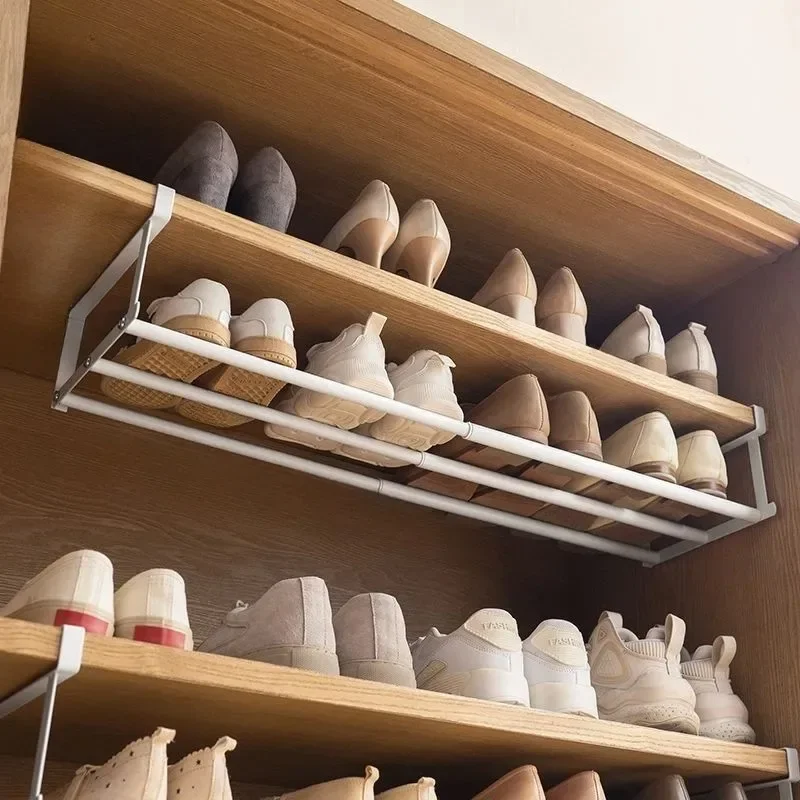 Regulowany organizer na buty pod półkę, oszczędzający miejsce Large black(42 )