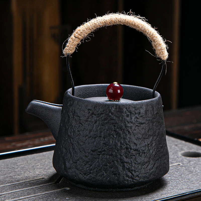 Retro ceramiczny czajniczek Kung Fu do herbaty Jasnoszary