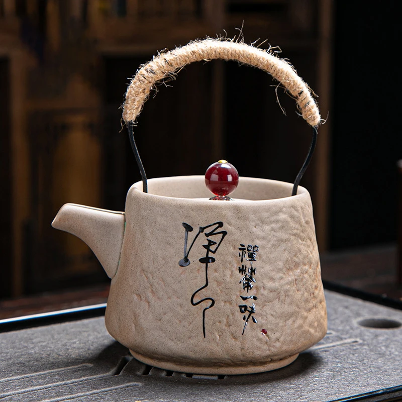 Retro ceramiczny czajniczek Kung Fu do herbaty Jasnożółty