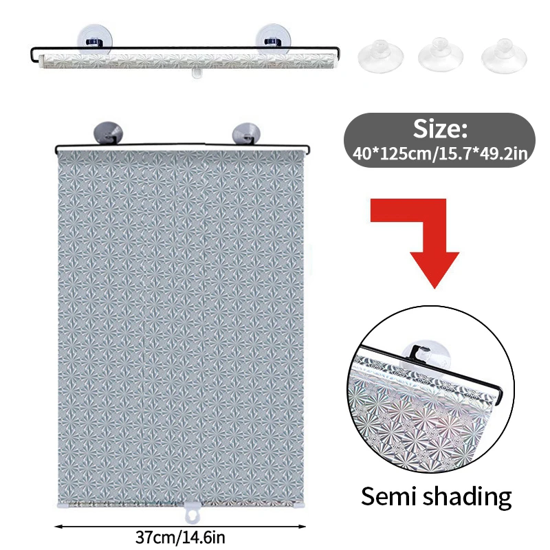 Roleta zaciemniająca na przyssawki - przenośna osłona na okno Laser 40x125cm