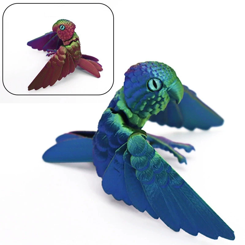 Ruchoma figurka papugi 3D z efektem laserowym Jasnożółty