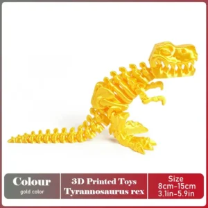 Ruchomy model dinozaura T-Rex na biurko Jasnożółty
