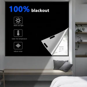 Samoprzylepna zasłona blackout 100% bez wiercenia – podróżna Czarny