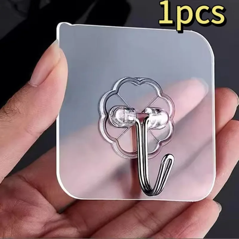 Samoprzylepne przezroczyste haczyki ścienne, mocne 1pcs