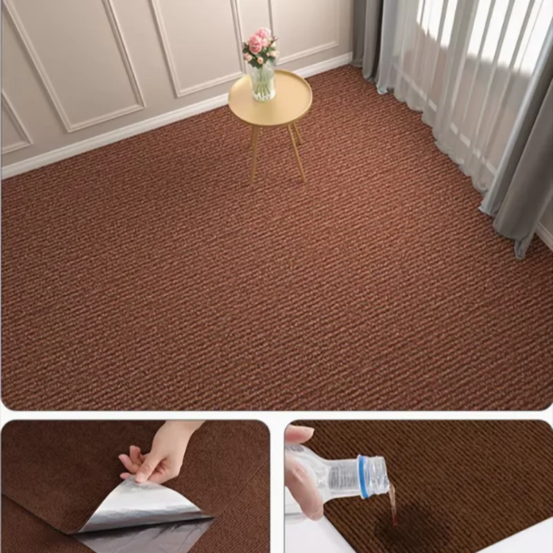Samoprzylepny dywan w rolce 40 cm x 3 m - wykładzina odporna na wodę Brązowy