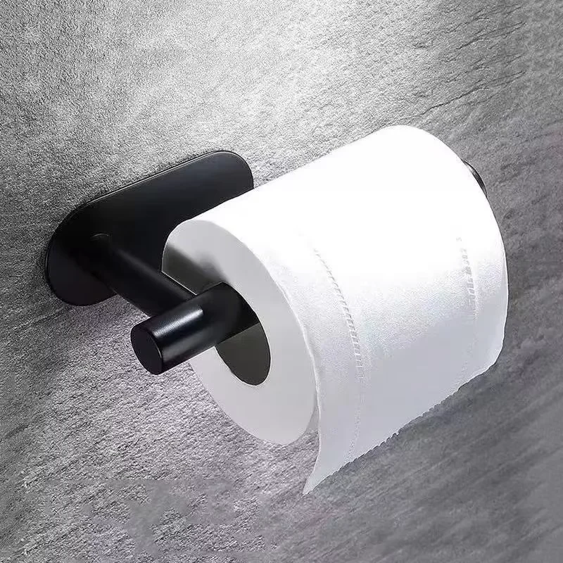 Samoprzylepny uchwyt na papier toaletowy bez wiercenia Czarny