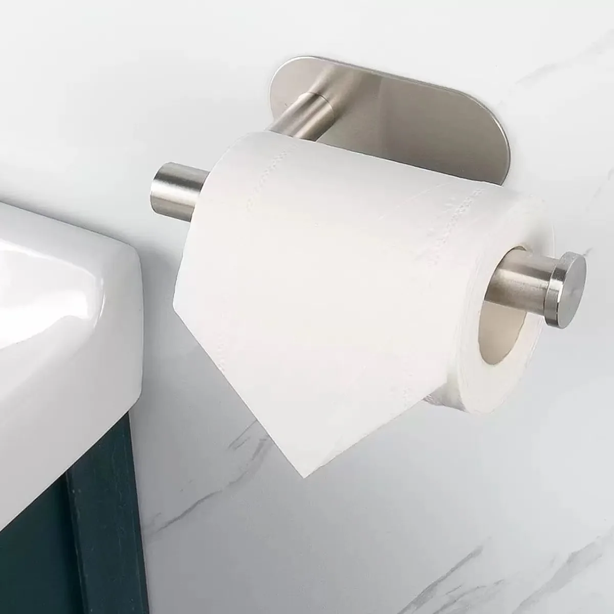 Samoprzylepny uchwyt na papier toaletowy bez wiercenia Zjj3m brushed nickle