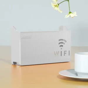 Ścienna półka na router Wi-Fi z organizatorem kabli Szary