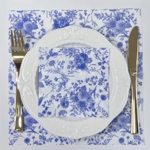 Serwetki papierowe niebiesko-białe porcelana collage – 20-100 szt. Czerwony/czarny