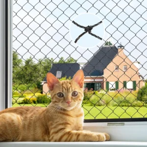 Siatka ochronna dla kota na balkon wzmocniona drutem
