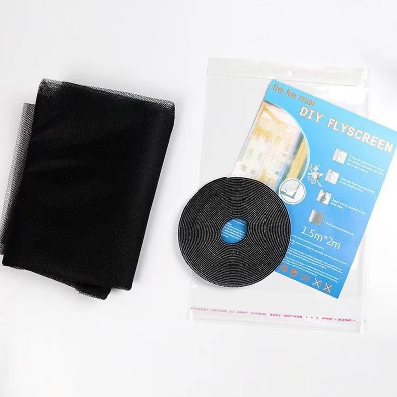 Samoprzylepna siatka okienna antykomarowa z rzepem — DIY bez wiercenia Niebieski