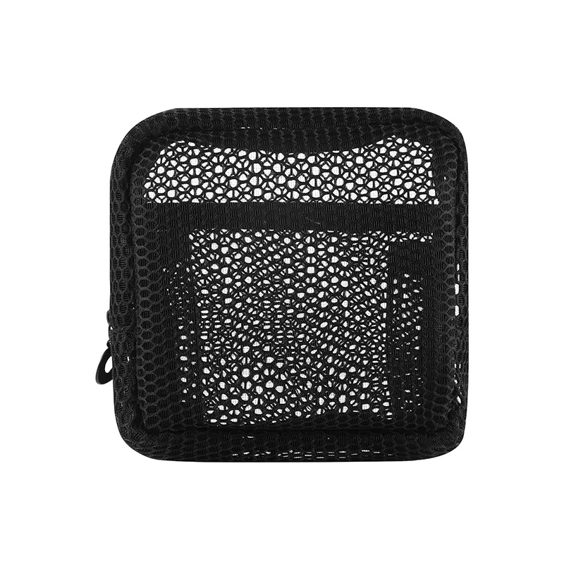 Siatkowa kosmetyczka z zamkiem - etui na drobiazgi Czarny