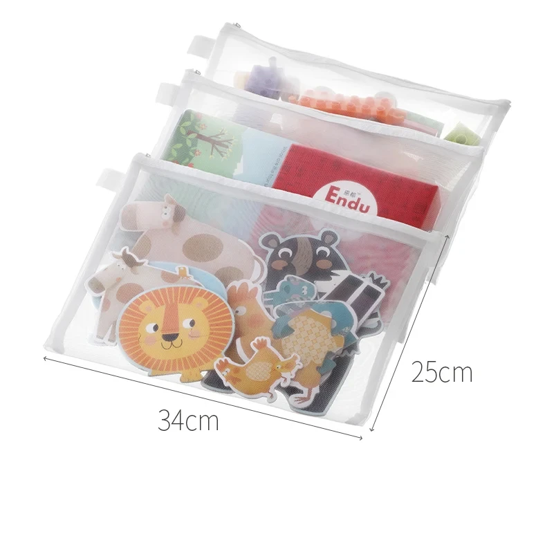 Siatkowe torby na klocki i puzzle 3 szt. Czerwony