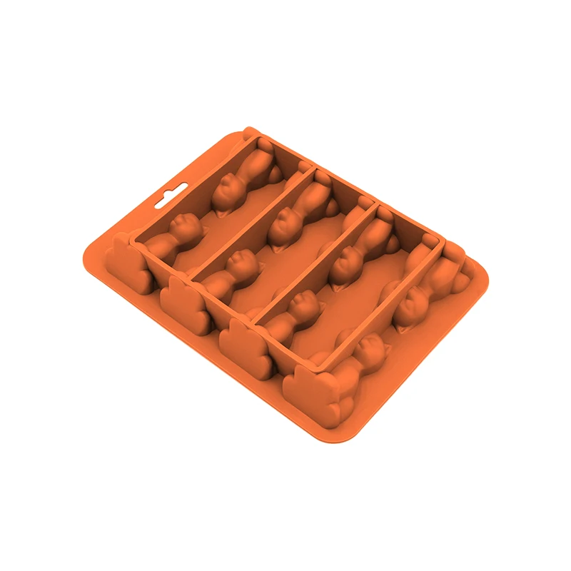 Silikonowa foremka do lodu 3D w kształcie kota Pomarańczowy