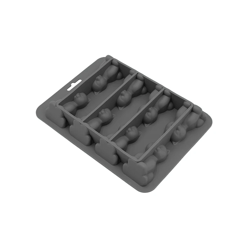 Silikonowa foremka do lodu 3D w kształcie kota Szary