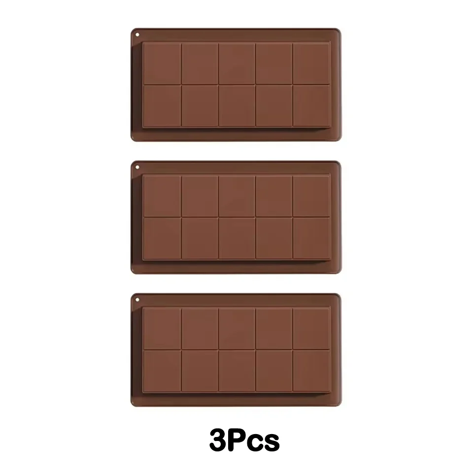 Silikonowa forma do batonów czekoladowych łamanych 3Pcs