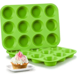 Silikonowa forma do muffinek na 12 babeczek Zielony