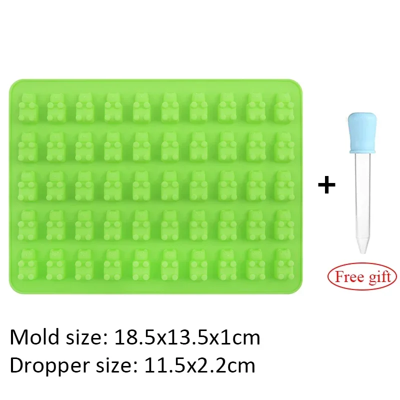 Silikonowa forma na żelki misie z pipetą Zielony