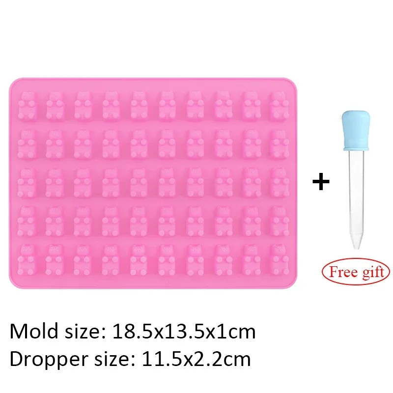 Silikonowa forma na żelki misie z pipetą Różowy