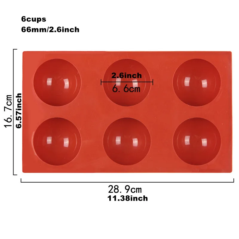 Silikonowa forma półkula do czekoladek i deserów 66mm diameter