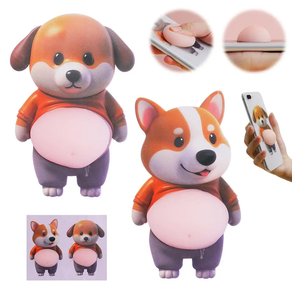 Silikonowa naklejka 3D z kawaii kotkiem na telefon Szary