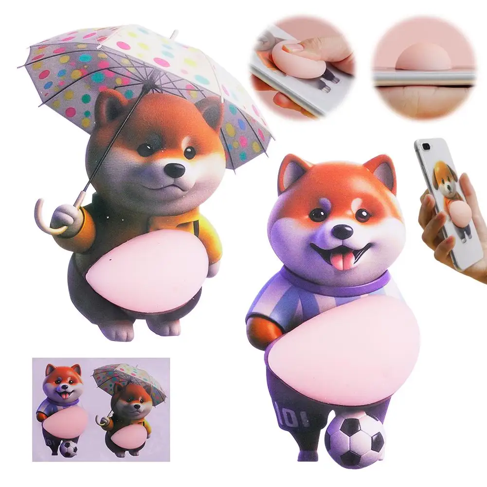 Silikonowa naklejka 3D z kawaii kotkiem na telefon Zielony