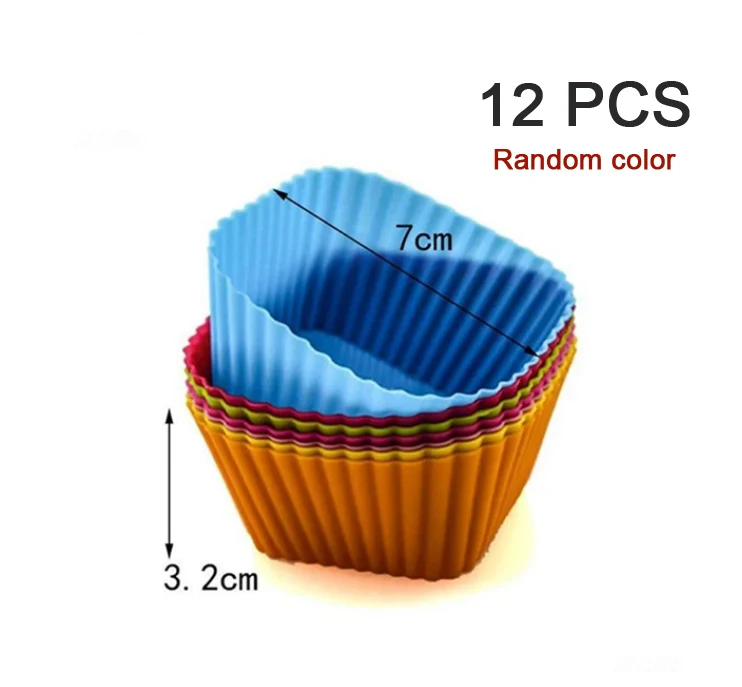 Silikonowe foremki do muffinek 12 szt. wielokrotnego użytku Mixed color b