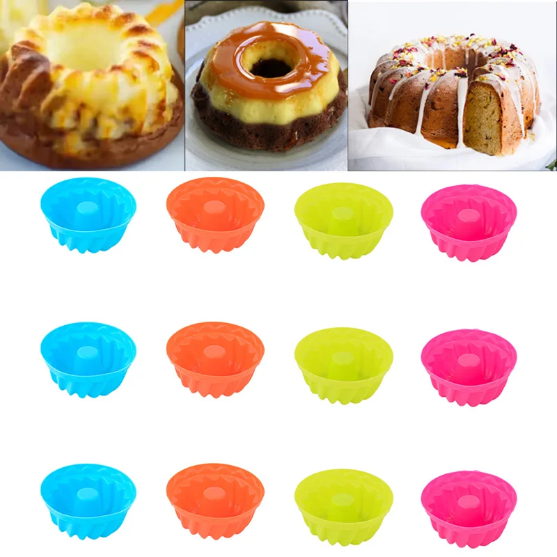 Silikonowe foremki do muffinek 12 szt. wielokrotnego użytku Mixed color d