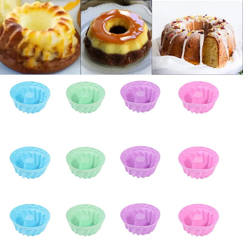 Silikonowe foremki do muffinek 12 szt. wielokrotnego użytku Mixed color e