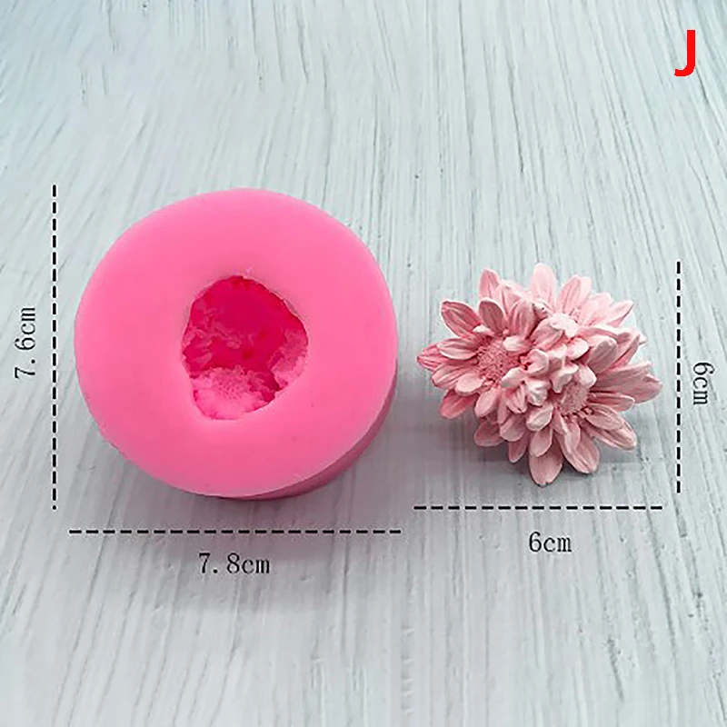 Silikonowe foremki 3D w kształcie kwiatów do odlewów Chrysanthemum2