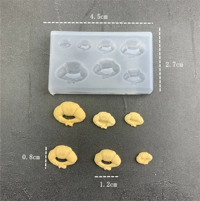 Silikonowe foremki mini do ciastek, pączków i dekoracji 7 hole croissant