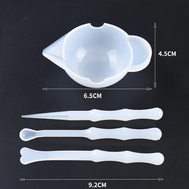 Silikonowe kubki miarowe do żywicy i farb DIY 4Pcs