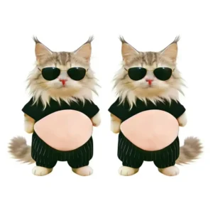 Silikonowe naklejki 3D z kotem tabby na etui Czarny