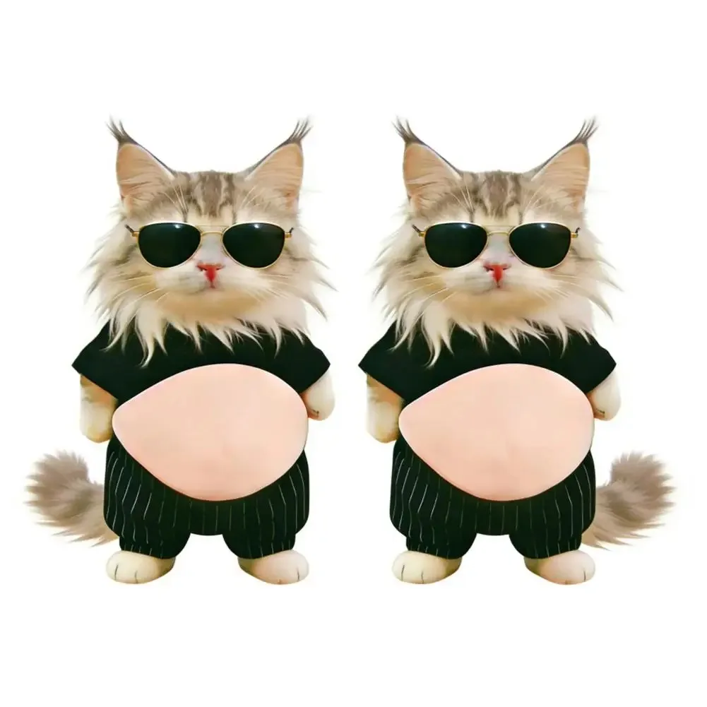 Silikonowe naklejki 3D z kotem tabby na etui Czarny